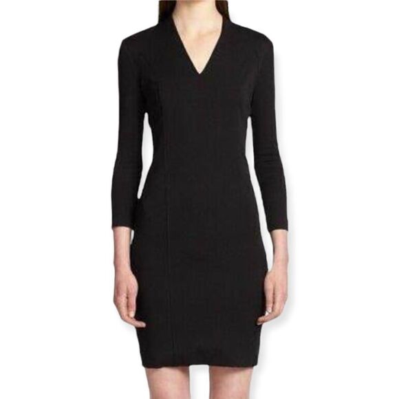 Helmut Lang Long Sleeve V Neck Mini Dress - Picture 1 of 10